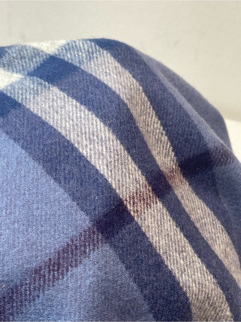 EUC AUTHENTIC BURBERRY WOOL/CASHMERE NEWSBOY HAT SIGNATURE PLAID MUTED BLUE SZ M - Picture 4 of 12